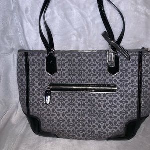 Coach Poppy Jacquard Metallic Signature C tote